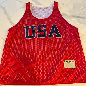 USA Reversible Lacrosse En Fuego Pinnie. Size Men’s S. Worn Once.